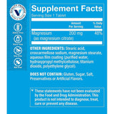 Tabla nutricional del suplemento The Vitamin Shoppe Citrato de Magnesio 200 mg 100 Tabletas