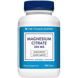 Frasco de suplemento The Vitamin Shoppe Citrato de Magnesio 200 mg 100 Tabletas