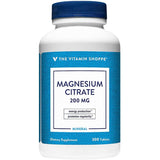 Frasco de suplemento The Vitamin Shoppe Citrato de Magnesio 200 mg 300 Tabletas