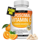 Frasco de suplemento Toplux Nutrition Vitamina C Liposomal 1800 mg 90 Cápsulas