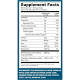 Tabla nutricional del suplemento Vega Proteína Vegana Performance sabor bayas 1 lb