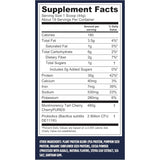 Tabla nutricional del suplemento Vega Proteína Vegana Performance sabor chocolate 1 lb