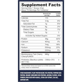 Tabla nutricional del suplemento Vega Proteína Vegana Performance sabor moca 1 lb