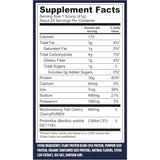 Tabla nutricional del suplemento Vega Proteína Vegana Performance sabor vainilla 1 lb