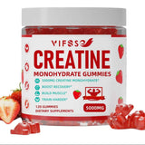 Frasco de suplemento Vifssg Monohidrato de Creatina Fresa 120 gomitas