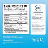 Tabla nutricional del suplemento Vital Proteins Péptidos de Colágeno Avanzado Sin Sabor 265 g