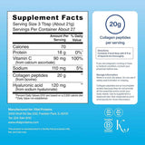 Tabla nutricional del suplemento Vital Proteins Péptidos de Colágeno Avanzado Sin Sabor 567 g