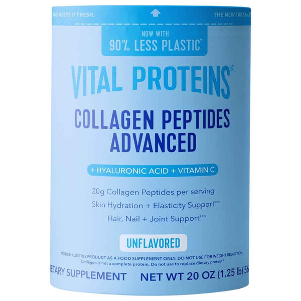 Frasco de suplemento Vital Proteins Collagen Peptides Advanced Unflavored 20 oz