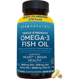 Frasco de suplemento Viva Naturals Aceite de Pascado Omega-3 2500 mg 180 Cápsulas Blandas