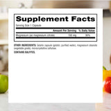 Tabla nutricional del suplemento Webber Naturals Citrato de Magnesio 150 mg 250 Cápsulas