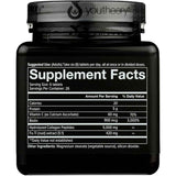 Tabla nutricional del suplemento Youtheory Colágeno Hidrolizado para Hombres 160 tabletas