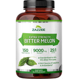 Frasco de suplemento Zazzee Extracto de Melón Amargo 150 cápsulas