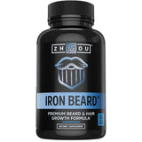 Frasco de suplemento Zhou Nutrition Iron Beard Fórmula para Barba y Cabello 60 cápsulas