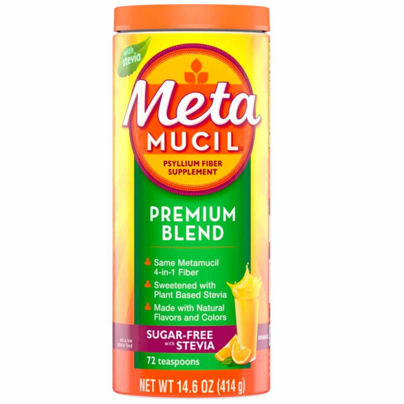 Metamucil Mezcla Premium Sin azúcar con Stevia - Naranja - Puro Estado Fisico